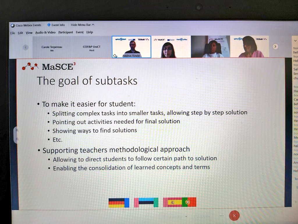 EtwTerp's tweet image. #MOOC @mathcitymap
Webinar about the goals of subtasks in the creation of a #MathCityMap math trail. 
#AndrusRinde #SimonaJablowski #EugeniaTaranto #MariaFlaviaMammana #ElisabetaCunha @christianmercat @lazaroclaudia