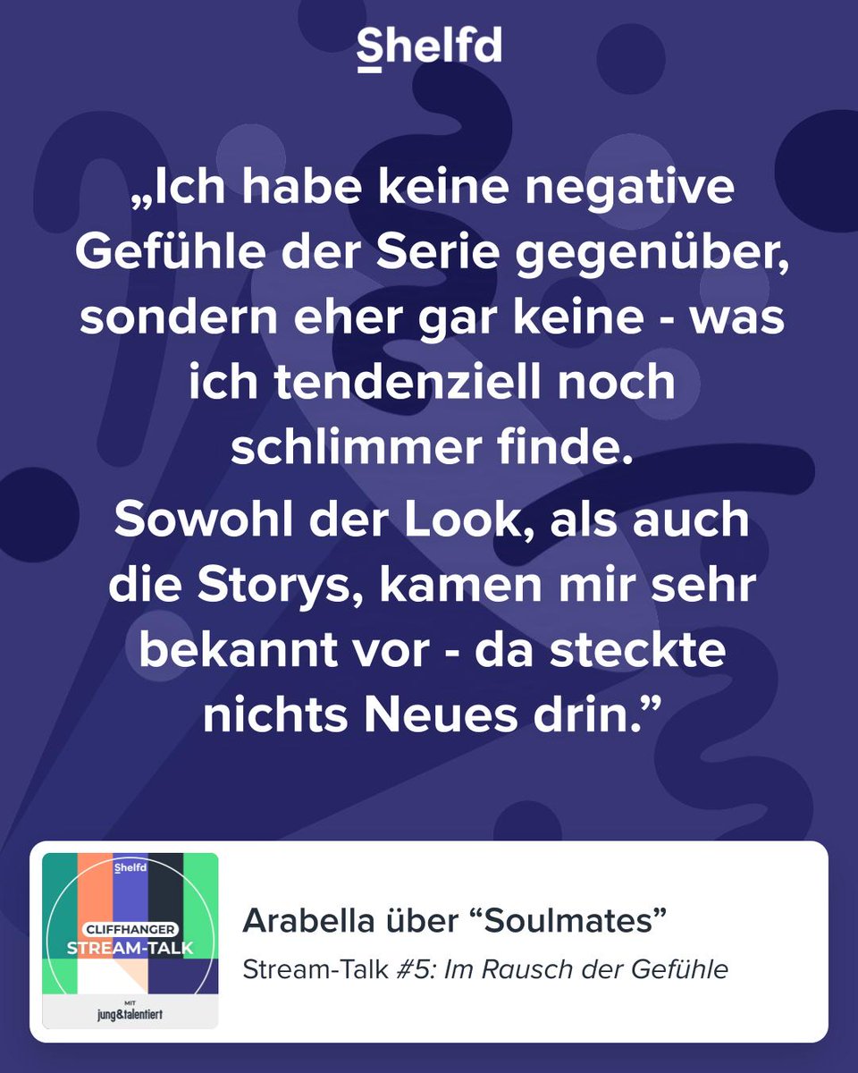 DerStreamTalk's tweet photo. Auch bei der Sciene-Fiction-Serie "Soulmates" waren Dobrila, Vanessa und Arabella recht unterschiedlicher Meinung. Wie steht ihr zur Amazon Prime-Serie "Soulmates"?✨
Die ganze Folge auf https://t.co/b9dhWQr0xU📢
#scifi #series #soulmates #amazonprime #philosophy #shelfd #podcast https://t.co/Cykx67aOW1