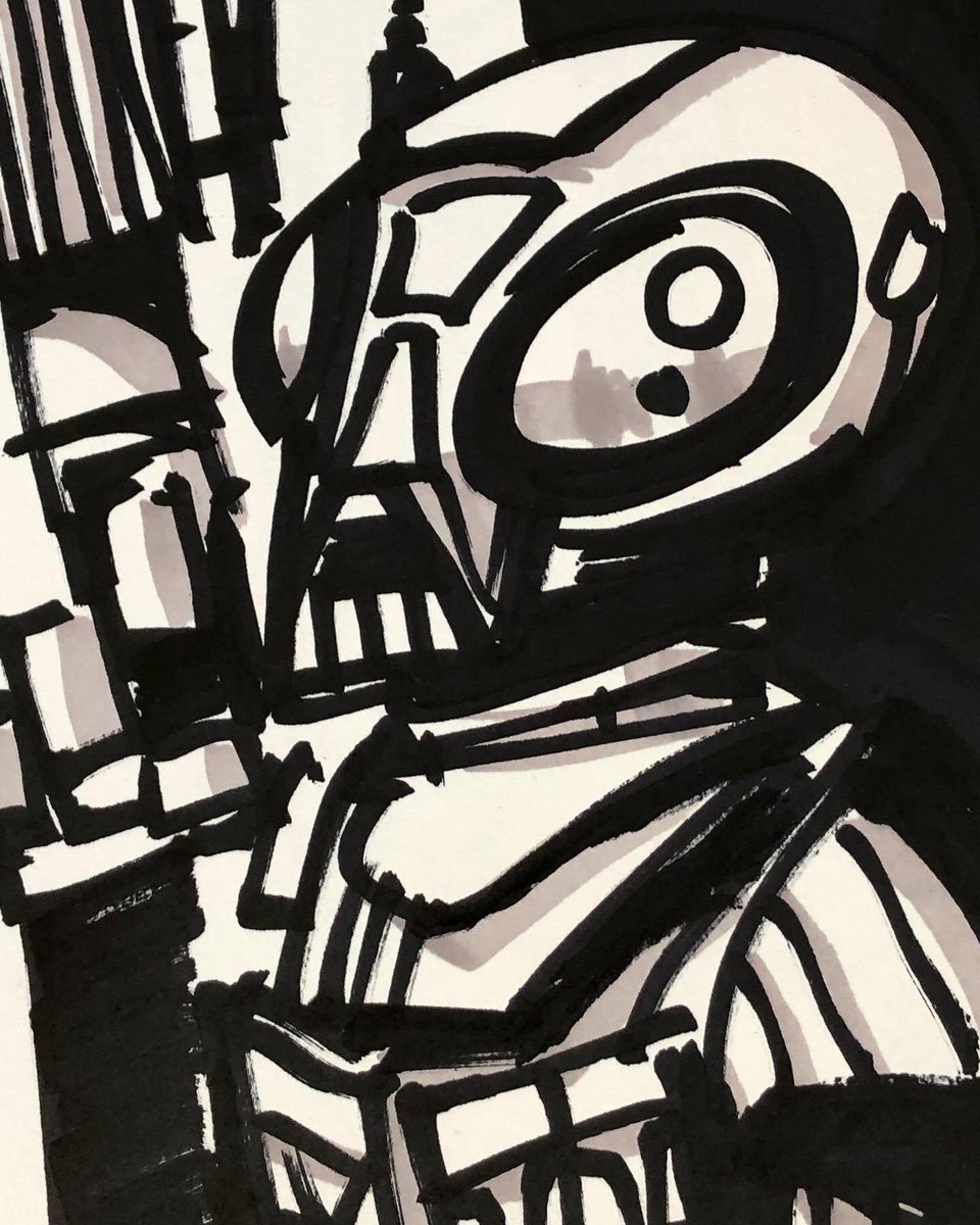 chrisfbartlett's tweet photo. Latest in my #TheMandalorian series. #Q9Zero is Smarter Too 11x14” https://t.co/sTfG5AvePb
