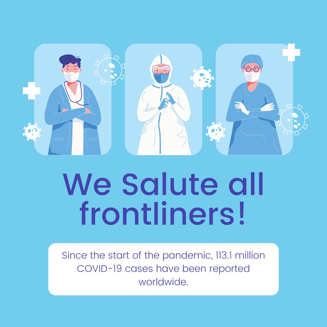 Since the start of the pandemic, 113.1 million COVID-19 cases have been reported worldwide, according to Johns Hopkins University School of Medicine. The U.S. leads the world in infections, accounting for 28.4 million cases.