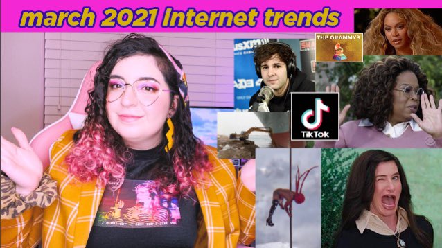 mizelennyus's tweet photo. Starting a new monthly series on my channel where I recap the pop culture/internet moments of the past month! Feel free to contribute any I missed for March 2021

MARCH 2021 internet &amp; pop culture trends recap https://t.co/zQBmkTe86h https://t.co/ZCzBVtP9k2
