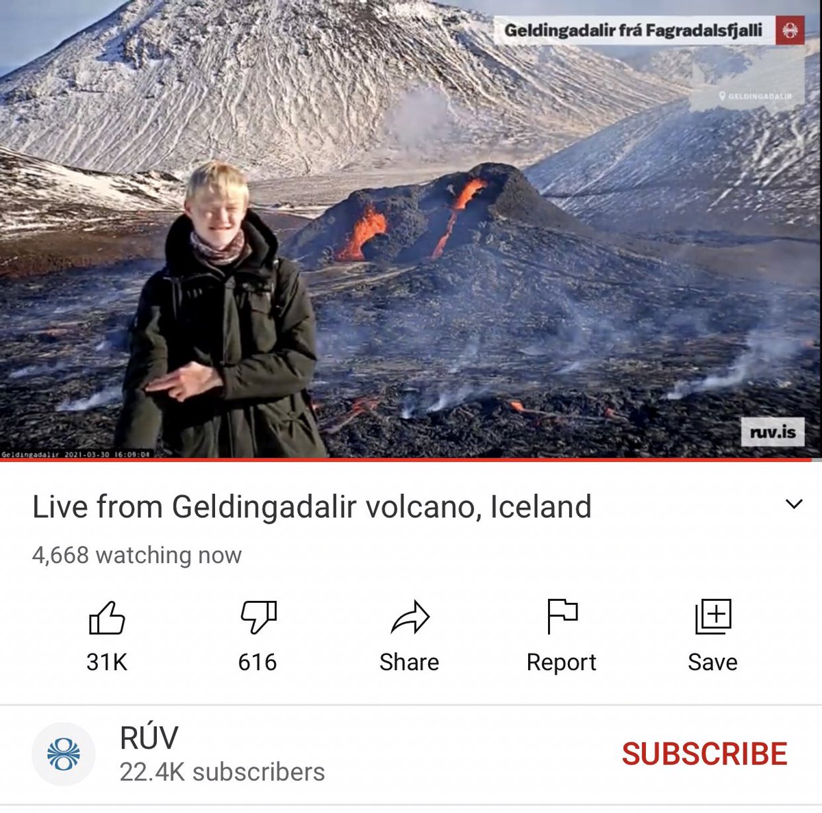 Live from Geldingadalir volcano, Iceland