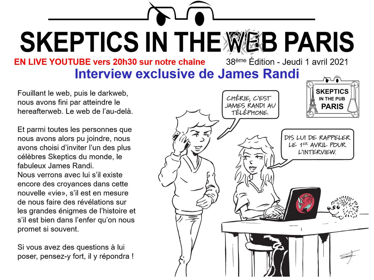 SkepticsIn's tweet photo. Bonjour !

Ce jeudi à 20h30, notre invité sera James Randi, aka the Amazing Randi, celui que l'on a présenté comme «An honnest liar»

#FECritique2021 #Zététique #Scepticisme #Skeptics #EspritCritique

🔽 Modeste thread de présentation de notre invité ! https://t.co/RbTTJOy9PV
