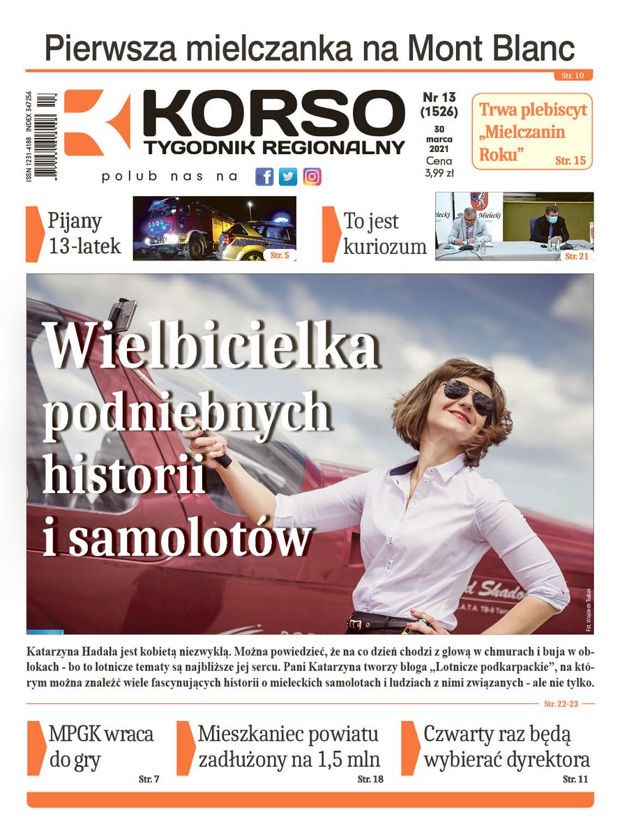 LotniczePodkarp's tweet photo. #Przegląd #prasy 📰🗞️ Zapraszam do zaglądania do papierowego wydania mieleckiego @KorsoTygodnik Opowiadam o blogu, "podniebnych historiach" i mieleckim lotnictwie.
#wywiad #artykuł #lotnictwo #blog #lotnicze #okładka #region #RegionNews #mielec #tygodnik https://t.co/yq8Y4Hkrzt