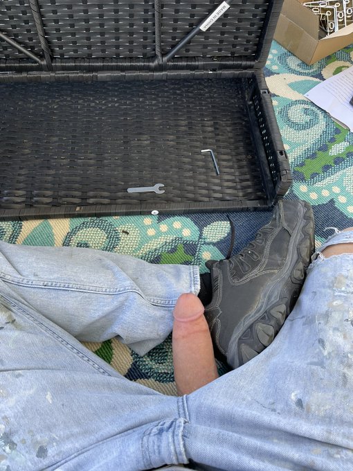 Trying to put some furniture together, but this thing keeps popping out of the hole in my pants, ??‍♂️