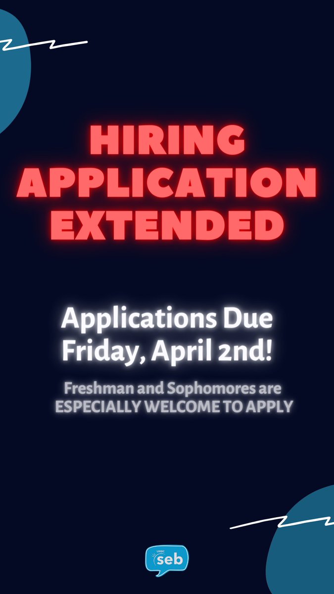 You wished it! We are extending our application deadline to this Friday. This is absolutely your sign to apply, especially if you are a Freshman or Sophomore! All Undergraduate students are welcome to apply! *No Graduate Students* *Link in Bio*