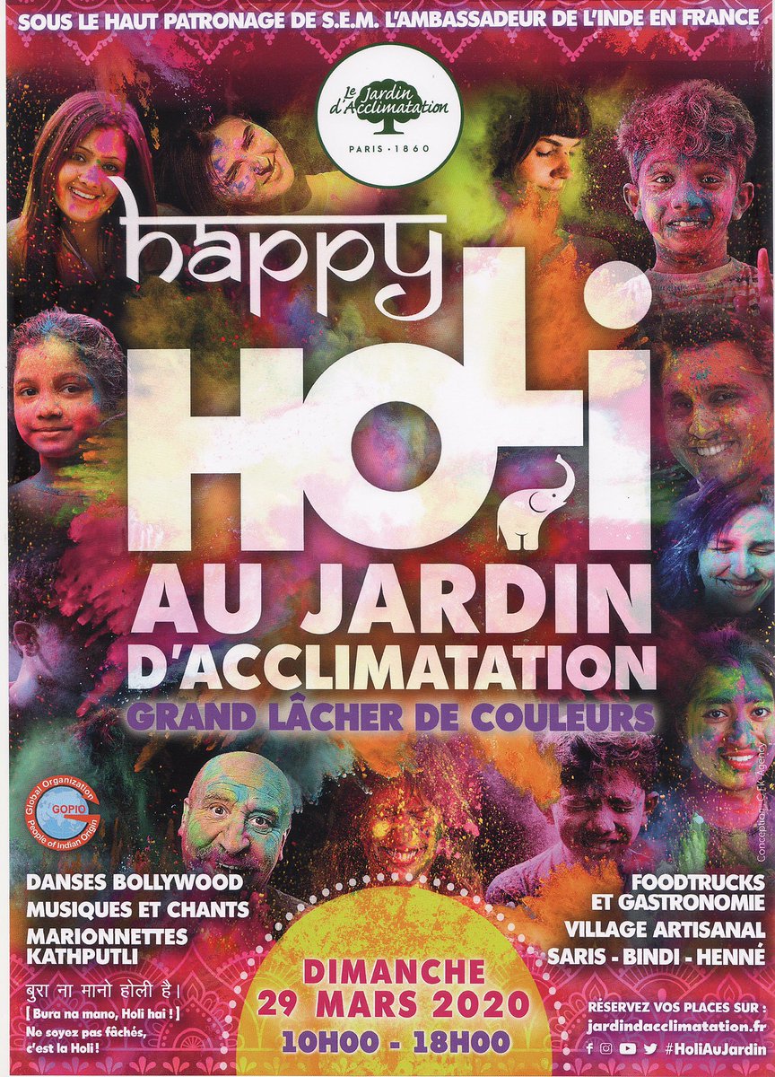 BMaharaja's tweet photo. Celebrating the Biggest Holi in Europe since 2017. 
Hoping to feel that Magic once again with @GopioParis, @Indian_Embassy &amp; the team of @JardindAcclim. 

#Holi2017 #Holi2018 #Holi2019 #Holi2020 #Holi2021 #COVID19 #Corona #BhajanByBegamBatool #BollywoodMaharaja #BassantGypsies https://t.co/t4ERxZ84rd