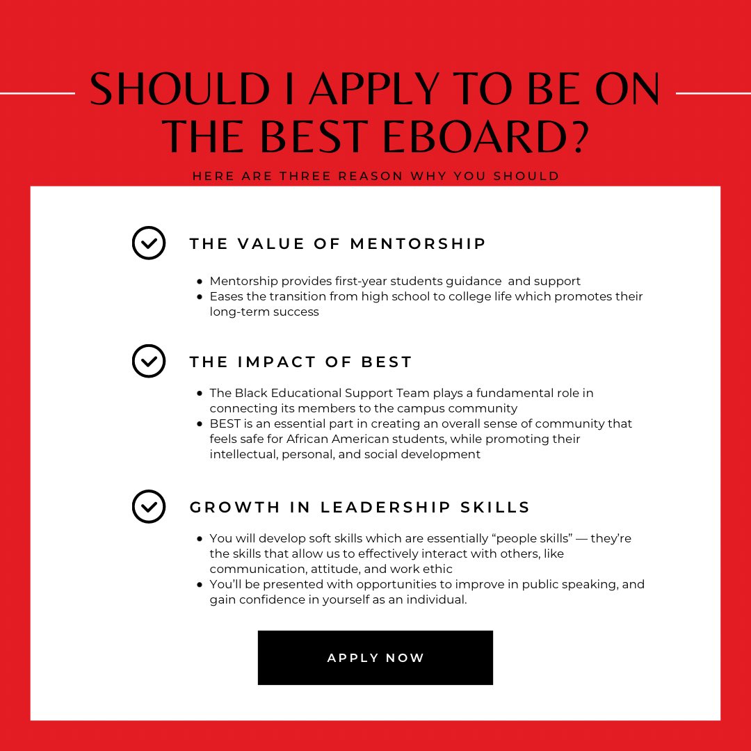 BEST_UGA's tweet photo. 🚨🚨 The 2021-2022 Executive Board applications are now open!! If you’re interested in being on the BEST leadership team, please click the link in our bio. Applications are due Monday, April 5th. 🚨🚨 https://t.co/QoirUzrBGP