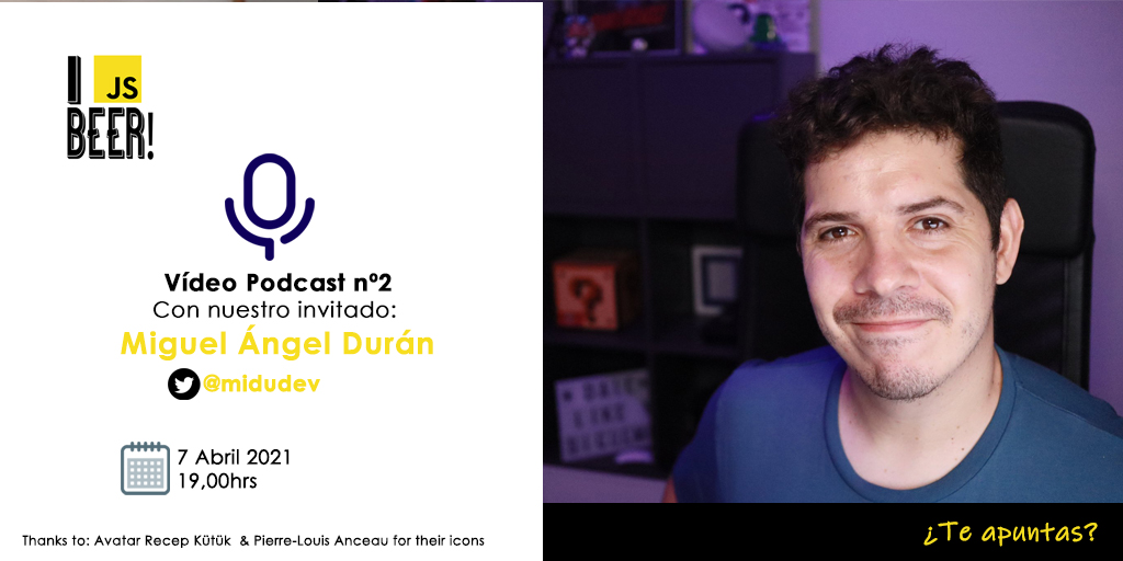 Estamos en vísperas de #SemanaSanta y, aunque este año no podamos disfrutar de una escapada (por razones obvias), estamos preparando una sesión muy muy especial: 

📅: 7 abril. 19hrs (hora de Madrid)
👨Quién: <a href="/midudev/">Miguel Ángel Durán</a> 
🌐: En directo, vía #Youtube 
ℹ️: ow.ly/X2uS50EciZg