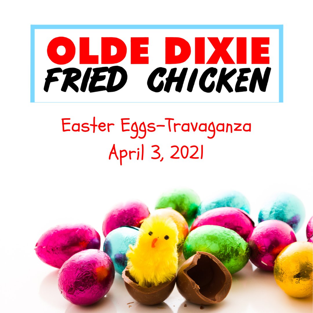 Mokanna329's tweet photo. Ready for some Chicken Lickin good food? Then come and try some of Dixie Fried Chicken's food this Saturday at our Easter Eggs-Travagaza event!

#masons #mokanna #dixiefriedchicken #friedchicken #foodtruck
#vasanrt 

https://t.co/aeAjl04Zut https://t.co/OIjPYvXv0f
