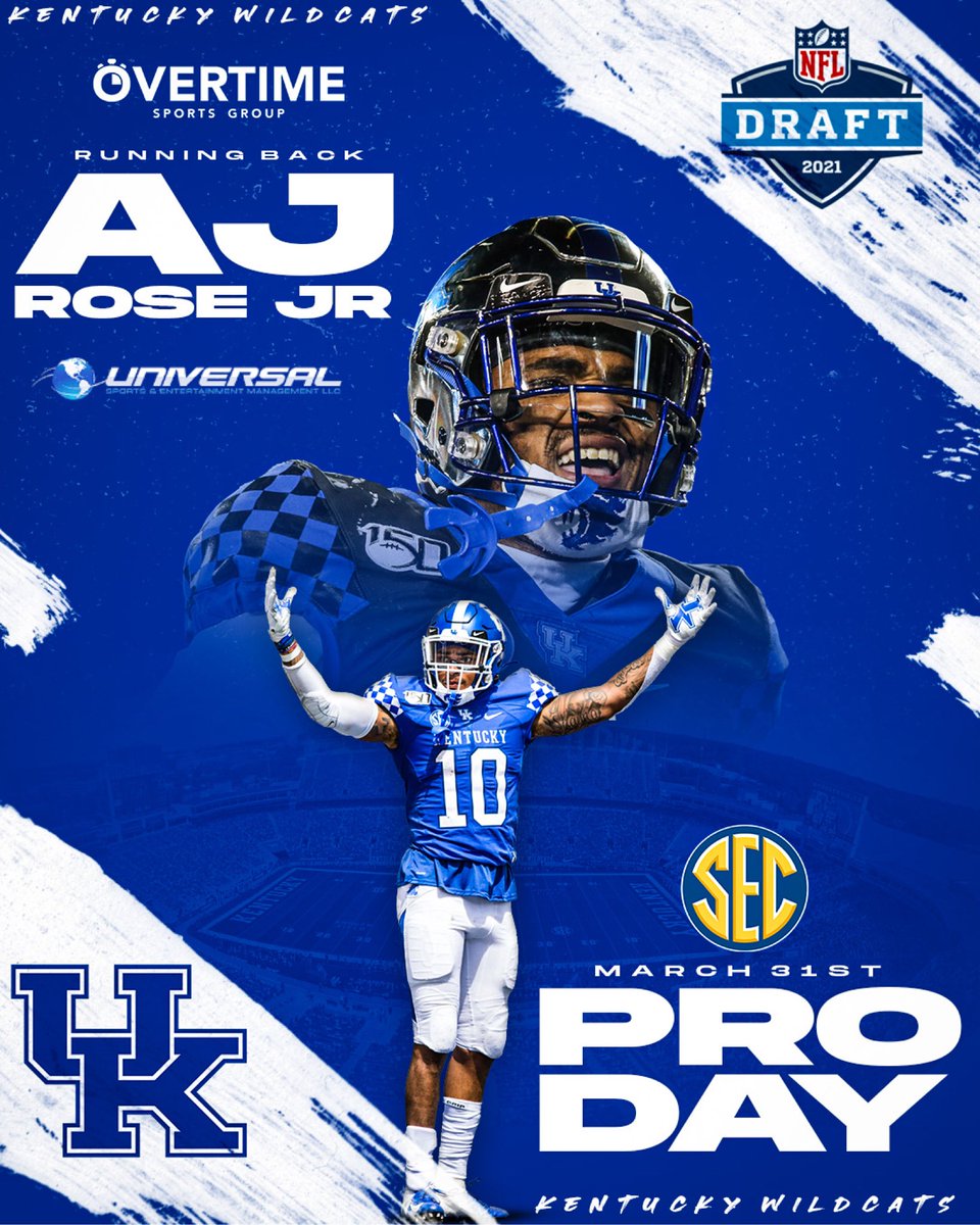 Watch AJ Rose put on a show tomorrow at #UKProDay on SEC Network+ and UKathletics.com at 11 a.m ET 🌹