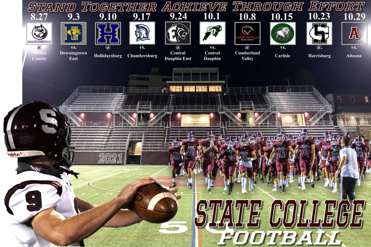 SCoachLintal's tweet photo. 2021 State College Football Schedule
#GoState #StandTogether https://t.co/vuCaAG5jPE