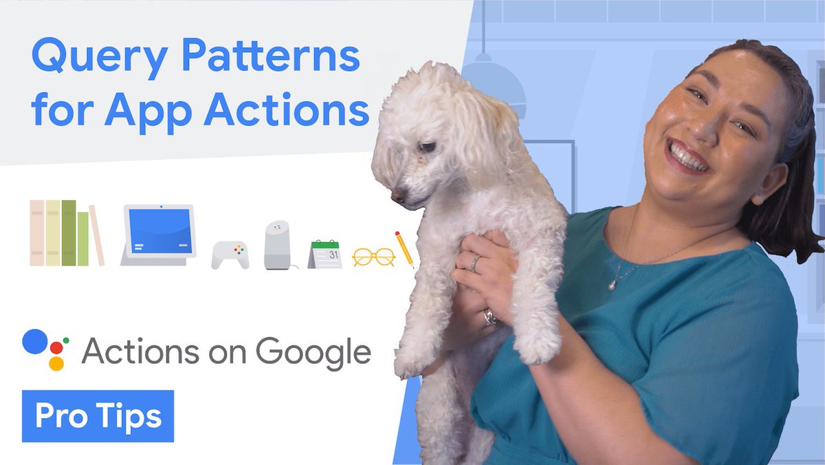 assistantdevs's tweet photo. 💡 #AoGProTips: Query Patterns for App Actions.
Tune in to hear @chatasweetie discuss custom intents and give tips on how to capture the user’s input.
Watch now → https://t.co/j4P9g5rnmX https://t.co/7Ziw2HlFnM