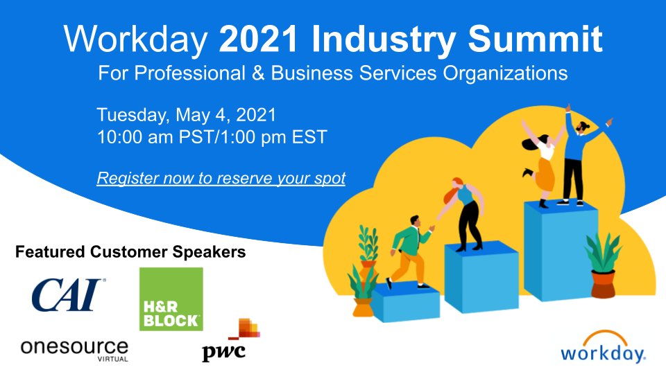 AlisonNatali's tweet photo. Join us May 4th for the #Workday Professional &amp; Business Services Industry Summit. Hear how your peers are driving #DigitalAcceleration, what the analysts are saying, and what the future holds for services firms. https://t.co/IdbfVe2z7k https://t.co/yfyITB2yJW