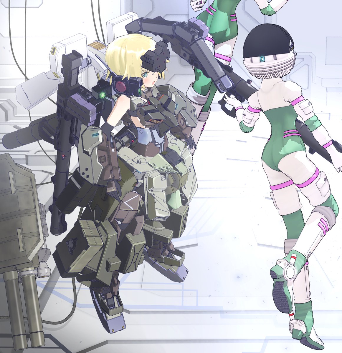 「出撃時刻一一〇〇
全機換装と補給を急げ

#FAガール 
#フレームアームズ・ガ」|ぬる（四等兵） 工口マンガ島在住５８１日(中ﾄﾛ)のイラスト