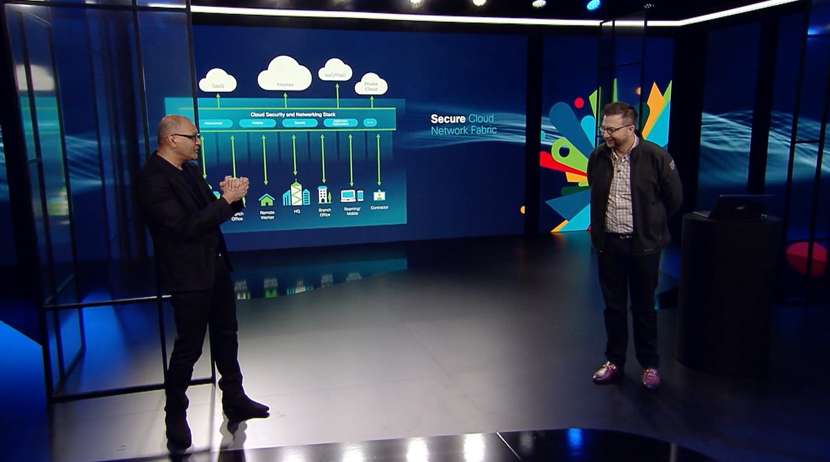 ChuckRobbins's tweet photo. Thank you to @tnight and @jpatel41 for debuting our new #SASE architecture at #CiscoLive! We’re providing end-to-end visibility from endpoint to the cloud, and I’m excited that this solution brings networking and security together to offer customers complete protection. @Cisco https://t.co/FYlpk7ElIi