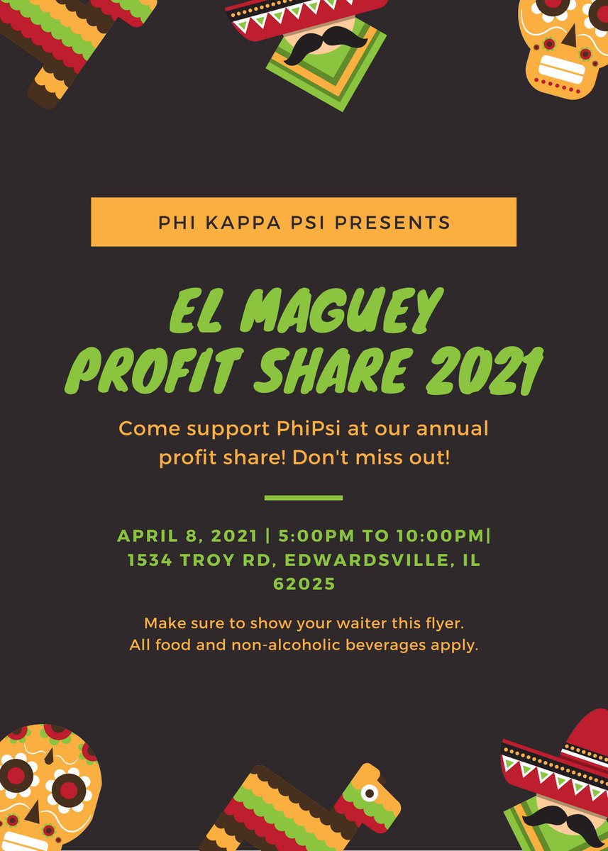 Make sure to come and support PhiPsi at our El Maguey profit share next Thursday from 5-10pm!