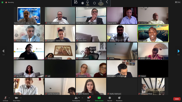 BobBlackman's tweet photo. Pleased to attend virtual meeting of #GujaratisinUK to support @ShaunBaileyUK in his campaign to be elected as #MayorofLondon #freshstart Excellent messages from Shaun on provision of #HinduCrematorium & combatting street crime including violent protests outside @HCI_London https://t.co/QPPSFW2Y9g