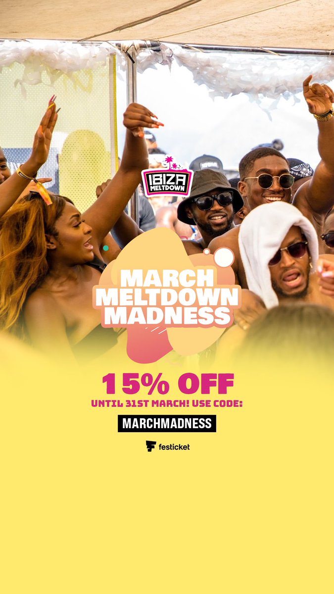 Your last chance to get 15% off wristbands for Ibiza Meltdown 🏝 Use code MARCHMADNESS get yours now 🥳 meltdownevents.com