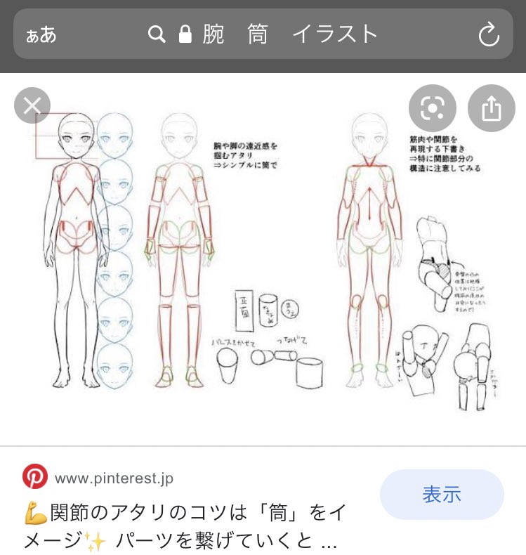 実際、初心者向けの基礎的なTIPSであえて腕や足をシンプルな「筒」に置き換えて解説される場面はありまして、本当に絵を始めたてで何もかもサッパリな人はこのくらい簡略化された方が納得度爆上がりしますが、画力進化に合わせてアップデートしなければならない知識ってあるな!?というお話でした。 