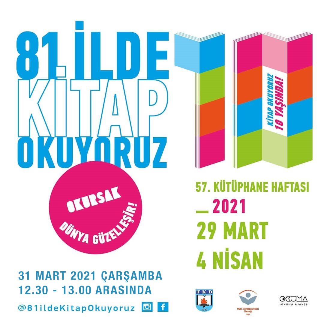 LivrekaCom's tweet photo. 57. Kütüphane Haftası kapsamında 31 Mart Çarşamba 12.30-13.00 arası 81 İlde Kitap Okuyoruz. Sen de bu etkinliğe katılmak için kitabını yanında tut, oku, çek, paylaş. 

https://t.co/1c59l6aLF7 

#81İldeKitapOkuyoruz #KitaplarıYenidenKeşfet #Kitap https://t.co/vVSx7MhqXv