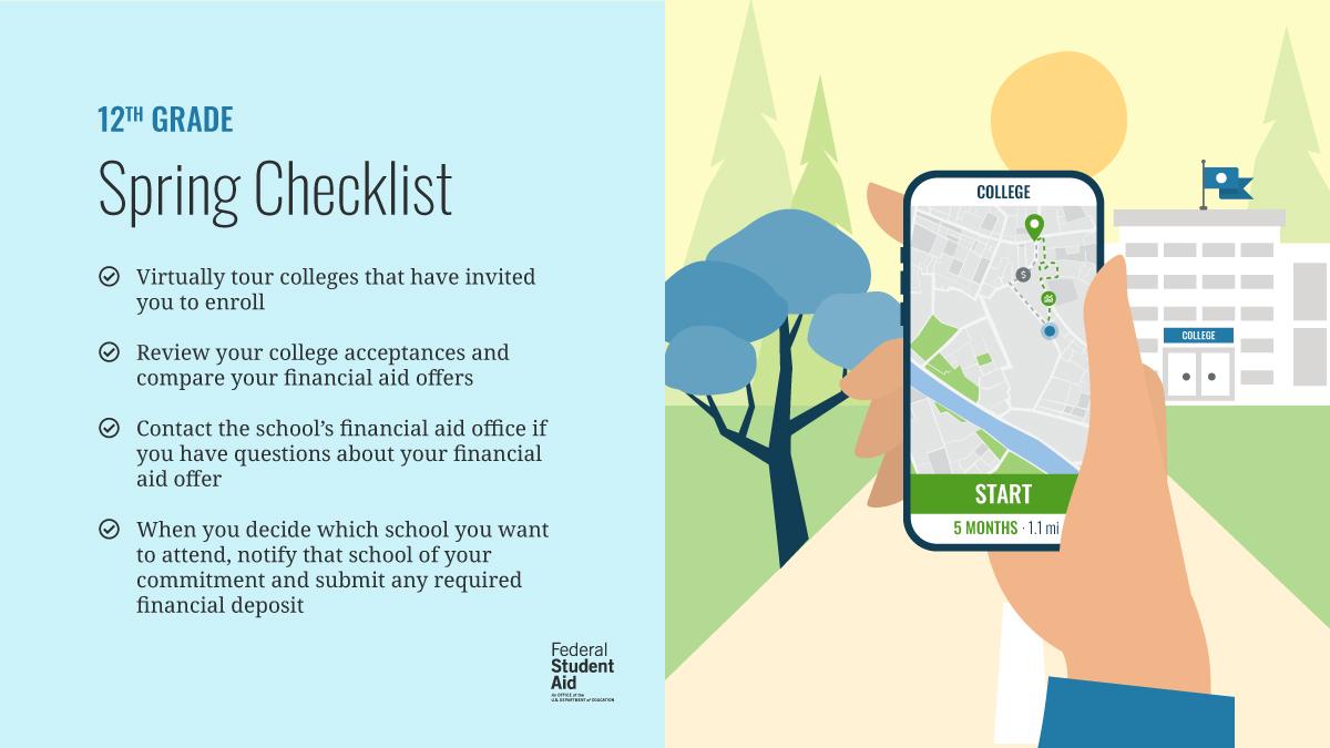 FAFSA's tweet photo. You’ve almost reached your destination, high school seniors. Avoid delays by checking these items off your to-do list. https://t.co/tm4vPmoYAT