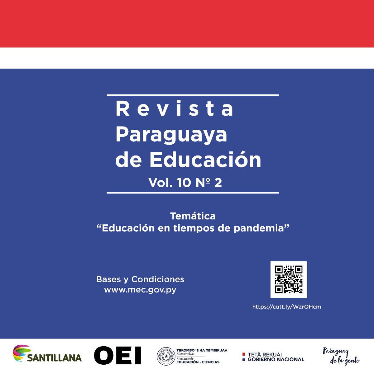 MECpy's tweet photo. 📍Impulsamos la formación de investigadores con la difusión científica de la Revista Paraguaya de Educación. 

📩Los interesados pueden  enviar los artículos académicos para el Vol.10 Nº2 https://t.co/Rbqcr4BYEP