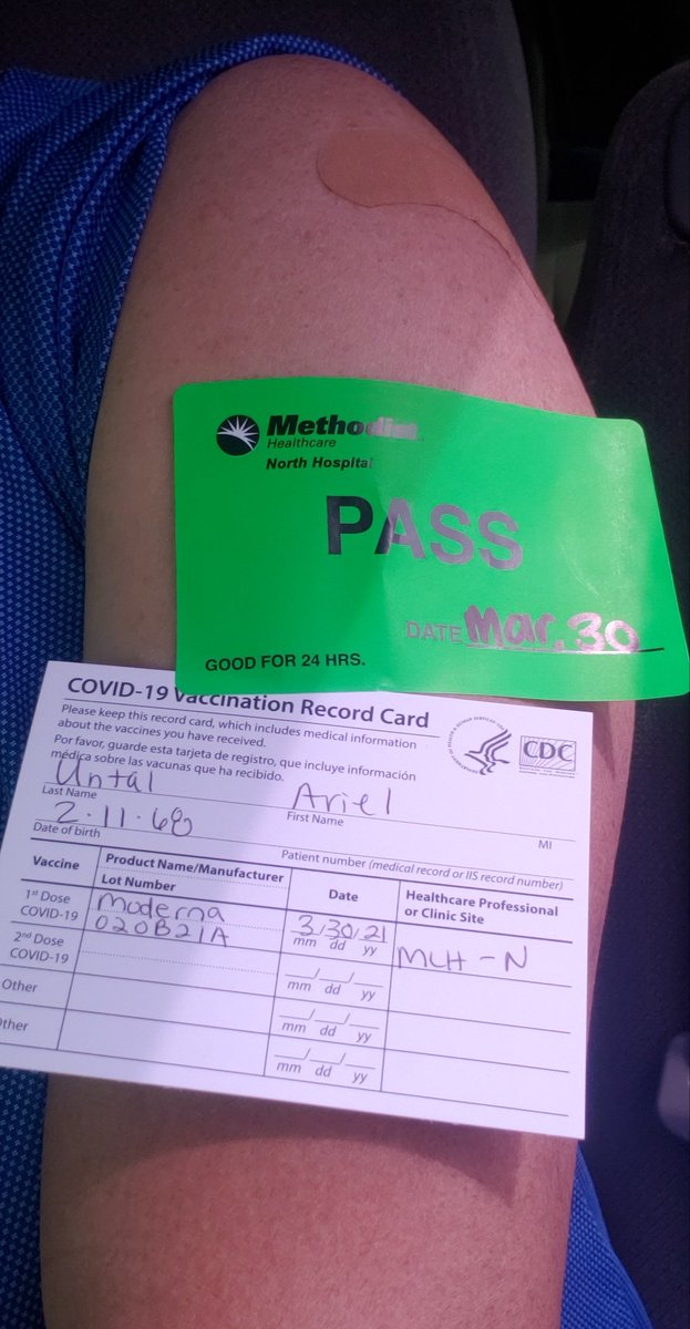 ArielDUntal's tweet photo. 1st Dose Done! https://t.co/ftILt8HSYl