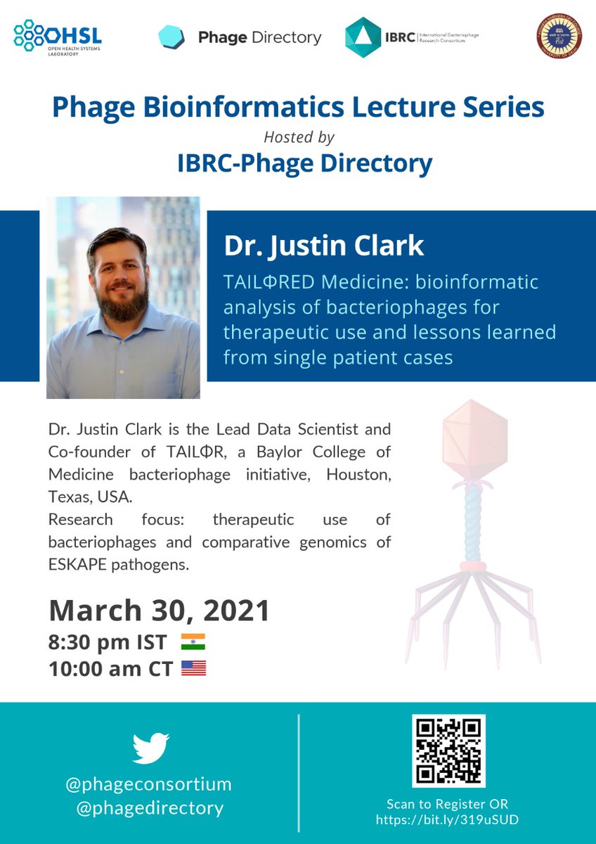 I love the worldwide interest and love of #Phage. Thanks <a href="/urmibajpai/">urmi bajpai</a> and <a href="/phagedirectory/">Phage Directory</a> for your dedication to bringing us all together! 🌎💕

Great presentation Dr. Justin Clark <a href="/jrclark_unc/">Justin Clark, PhD</a> he can answer more questions on tailorlabs@bcm.edu. 

Follow us <a href="/BCMTailorLabs/">BCM Tailor Labs</a> too