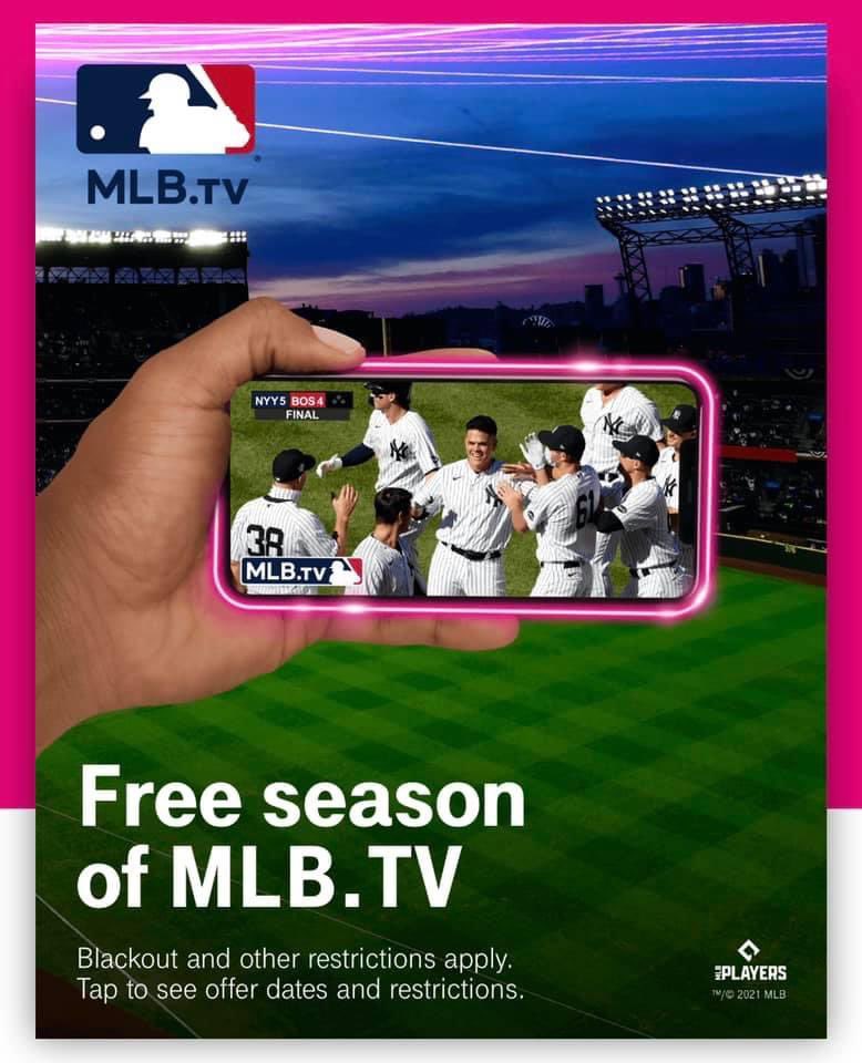 Free <a href="/MLBTV/">MLB.TV</a> for a year??? You read that right! A $129.99 value all yours for an entire year! Redeem in your T-Mobile Tuesday app! Thanks <a href="/TMobile/">T-Mobile</a> for the awesome partnership! ⚾️