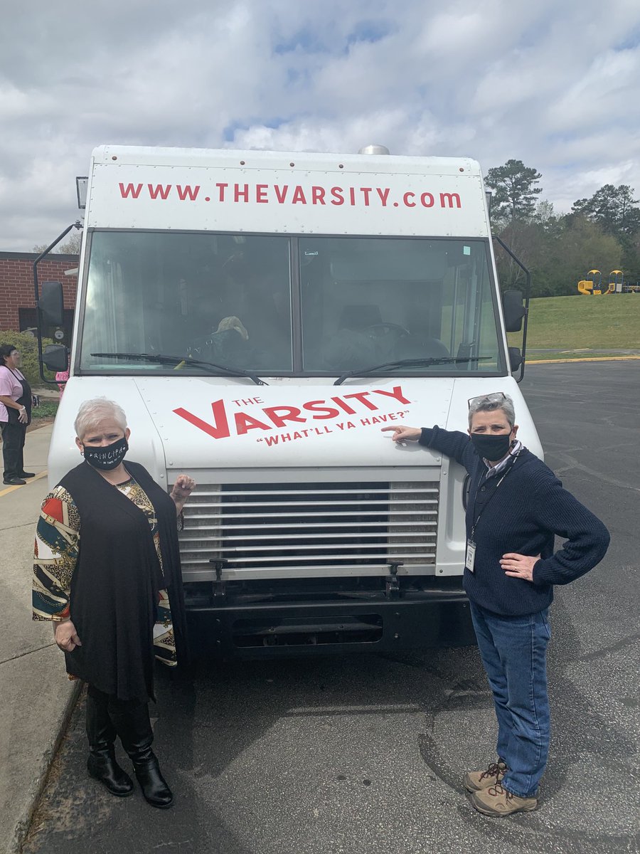 TadmoreES's tweet photo. A “Tad More” staff members enjoying the Varsity for lunch today compliments of FARR ELECTRIC!
#thanksFarrElectric #hallco https://t.co/mPEbbFy0Iq