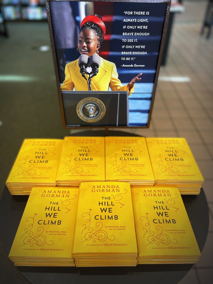 BNMiami's tweet photo. @TheAmandaGorman’s inaugural poem has landed in stores! 

Pass by our Kendall location for this piece of history! https://t.co/lZ0iLEEQ83