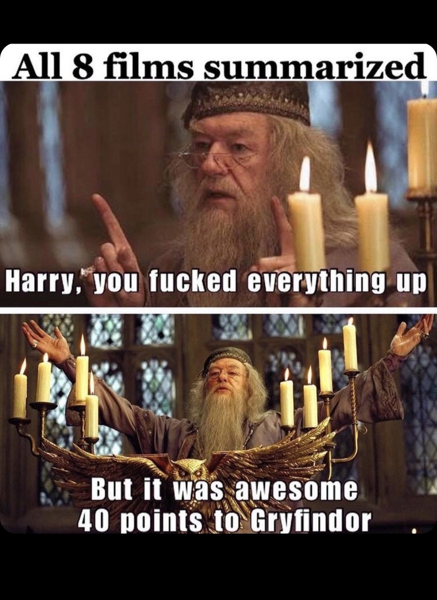 bestmemes69's tweet image. All Harry Potter films in a nutshell 😂