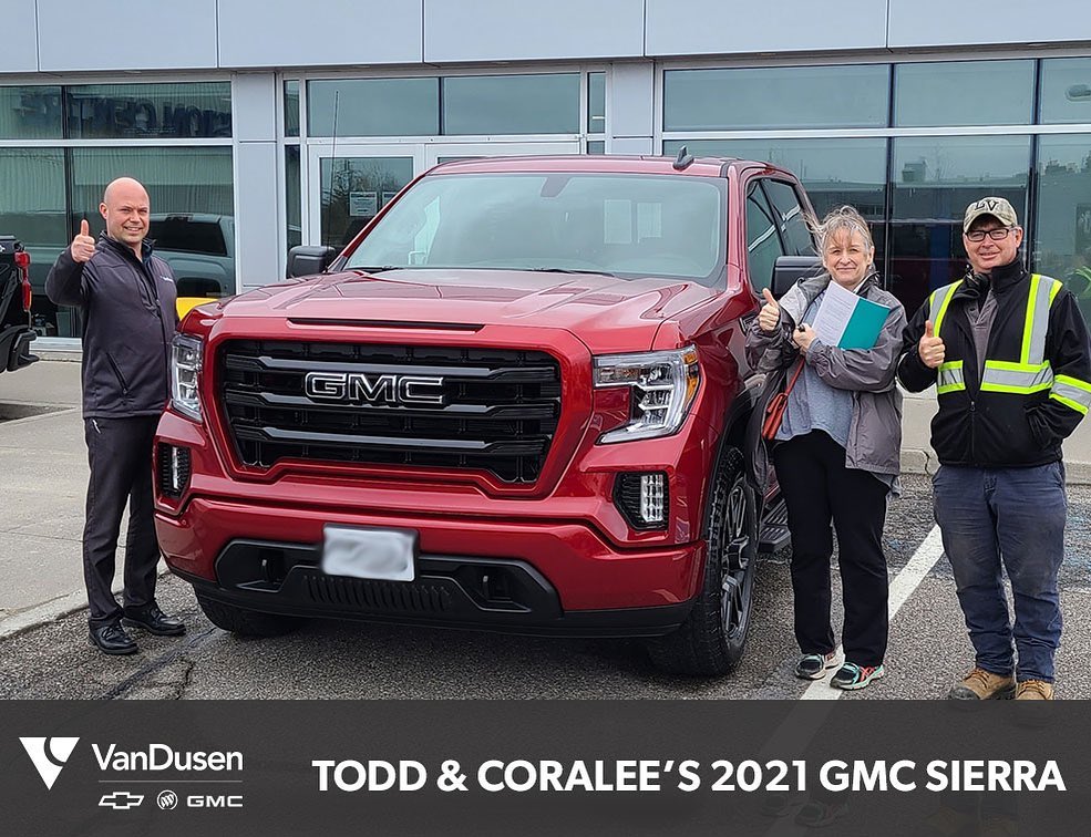 TalkToTrent_ca's tweet photo. Congratulations Todd and Coralee. 
They saw this Cayenne Red Sierra online and drove in from Kingston to pick up their new Pickup.
Thank You and Enjoy!!
@GMC | @GMCcanada #Sierra #ElevationEdition #TruckNation https://t.co/L7qXZL6zXq