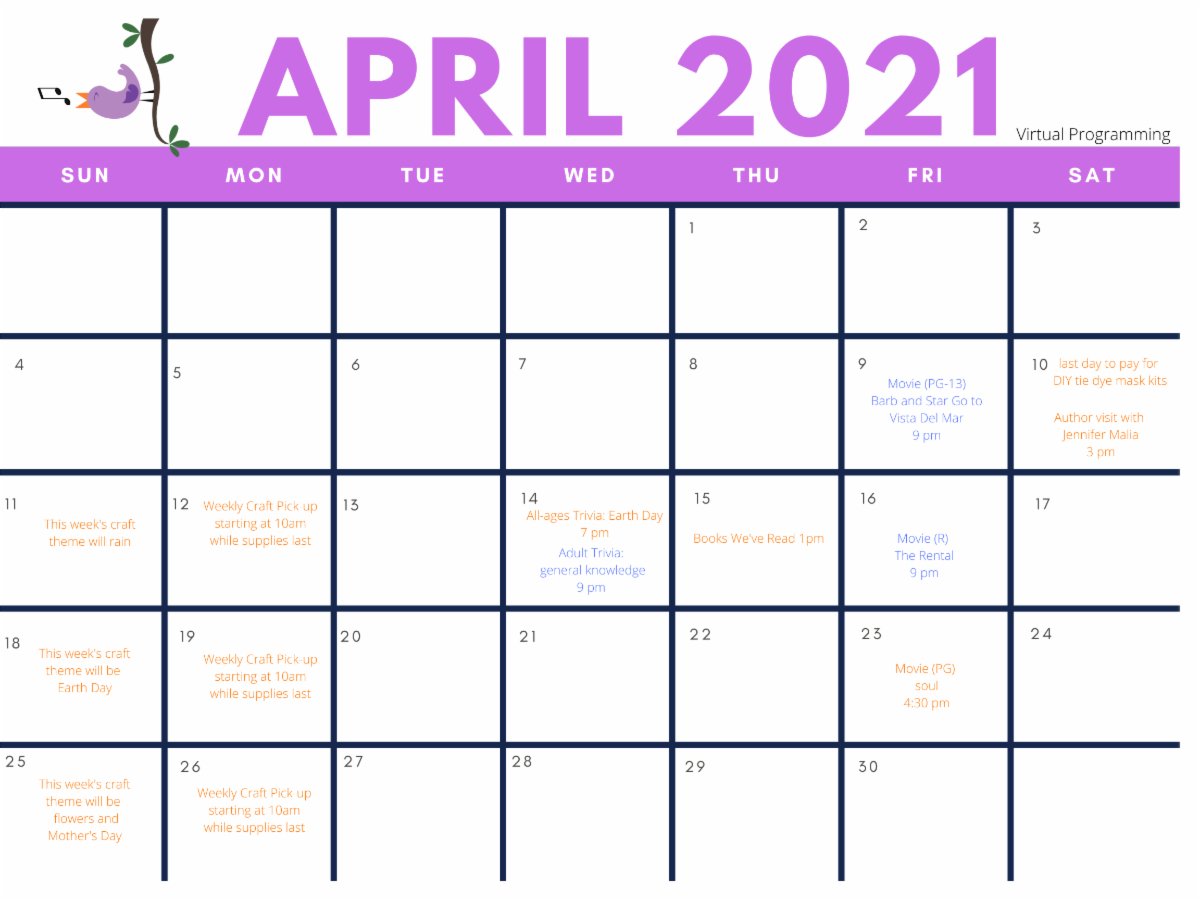 April updates from the Lincoln Park Public Library conta.cc/31wZ2S1