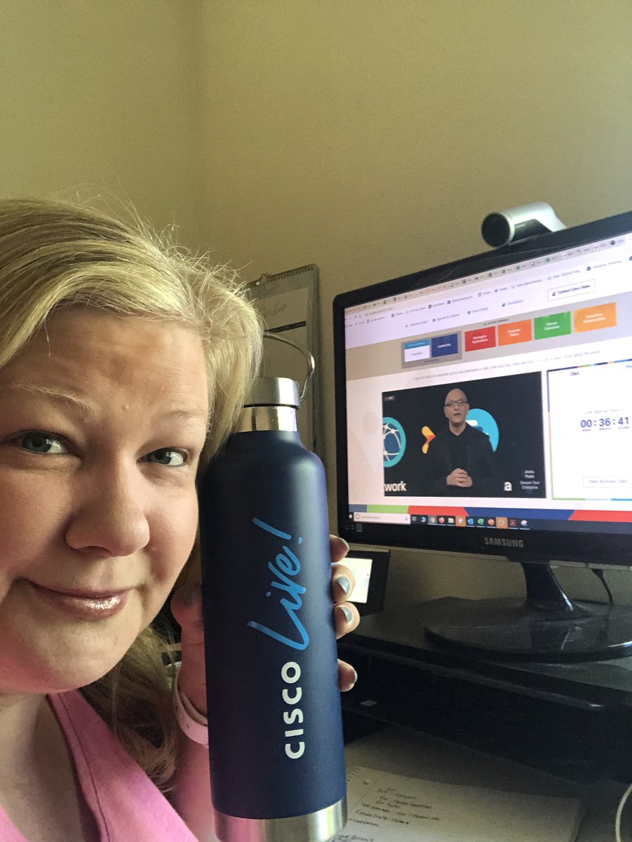 hejones's tweet photo. I’m tuning into #CiscoLive and enjoying my new CL gear 🎉 @CiscoLive https://t.co/SN1GGr7lk3