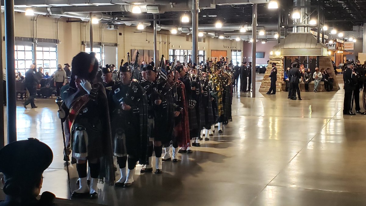 COFallenHero's tweet photo. Ceremonial bag pipers preparing to enter the sanctuary https://t.co/UAo1qFrQle