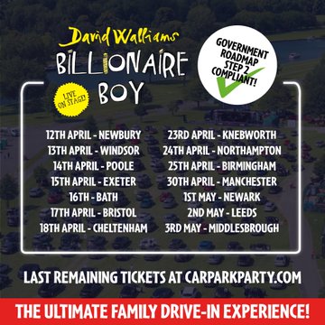 Here's a quick reminder about where you can see our spring drive-in tour. The fun starts on 12 April, so join us for your first family fun day out this year! #somethingtolookforwardto

Some dates are sold out, so if your local venue has tickets BOOK NOW! carparkparty.com