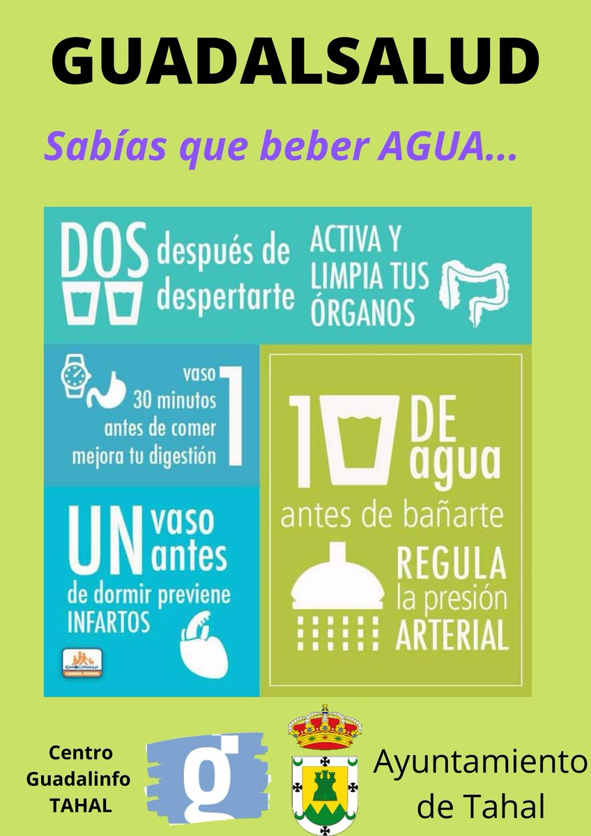 CGTahal's tweet photo. Guadalsalud Tahal es el proyecto basado en consejos prácticos que hemos realizado este mes Ayuntamiento de Tahal y Centro Guadalinfo. Unos sencillos pasos para hacer nuestra vida mejor. #ActivaTahal #CentroGuadalinfoTahal https://t.co/azzuvnTrkz