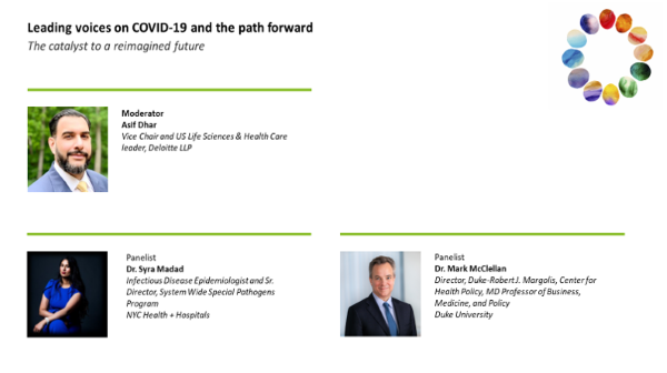 DeloitteHealth's tweet photo. On April 8, Deloitte will convene some of the brightest minds in #healthcare and #publichealth to discuss how the pandemic can act as a catalyst to a reimagined future. Register for the event today! 
https://t.co/9OiJ4C7rAJ https://t.co/1zRvwcLBM9