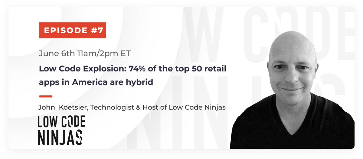 When we learned that 74% of the top retail apps — including Nike and Chewy — are hybrid, there was one question we had to answer: Why? <a href="/johnkoetsier/">John Koetsier</a>  unpacks his research in the latest episode of Low Code Ninjas.
Watch the full episode of LowCodeNinjas:
followanalytics.com/lcn-ep07-low-c…