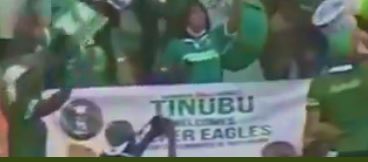 Mr__Jugo's tweet photo. FIFA should definitely fine @thenff for allowing political campaigns at football game @FIFAcom #NGALES https://t.co/4LOELUG4jo
