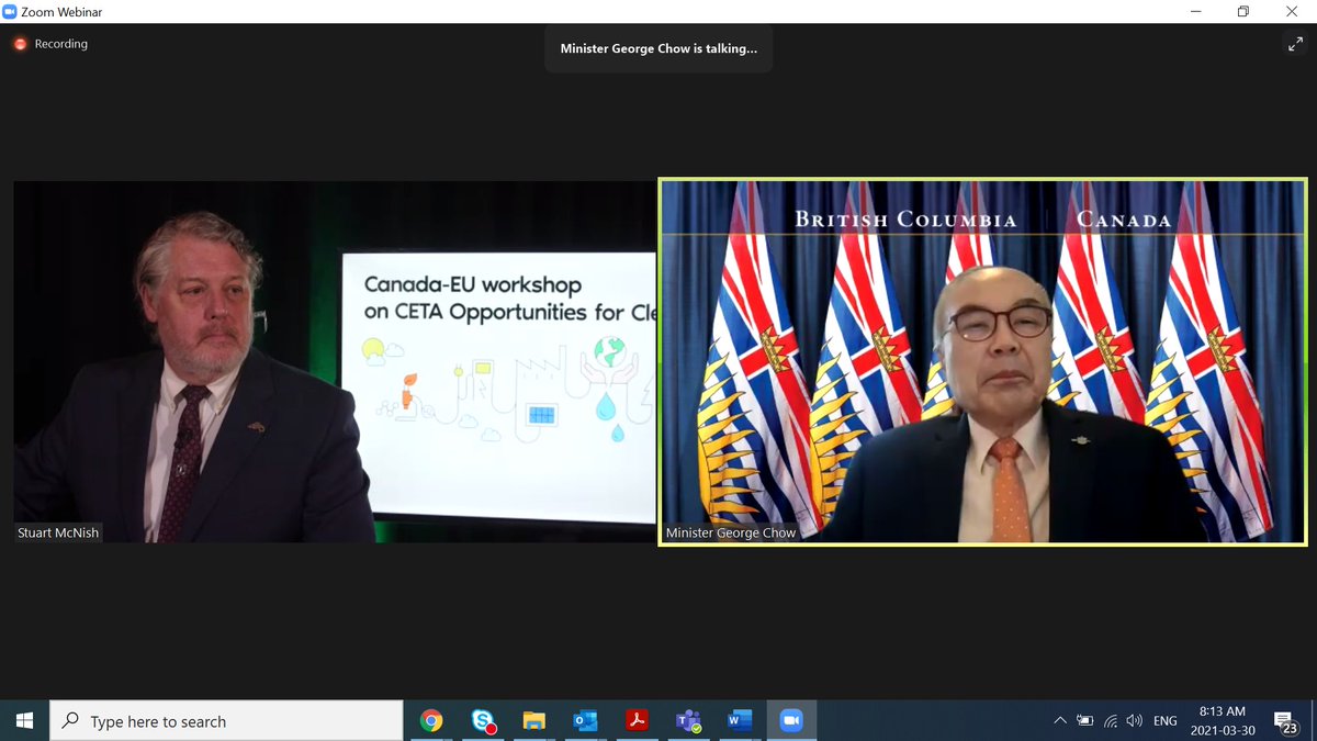 GeorgeChowBC's tweet photo. What an enjoyable morning speaking with Stu McNish and audience @EuinCanada workshop about #forestry! 🪵#masstimber #cleantech 
 @OhboyStu #BetterBC https://t.co/mDFckDxxwL
