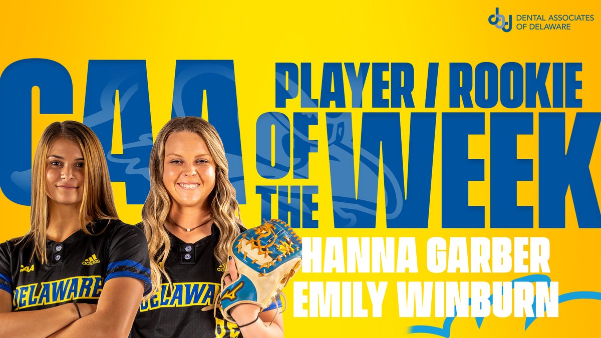 #BlueHens centerfielder Hanna Garber has been named CAA Player of the Week while pitcher Emily Winburn has been selected Rookie of the Week! 👏

📰 bit.ly/3dkhDWX