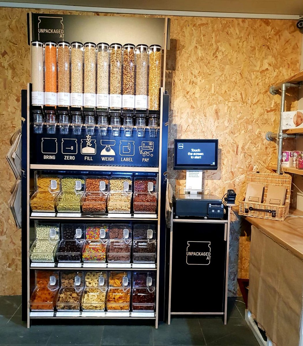 Unpackaged's tweet photo. What a fantastic day fitting out #UnpackagedAT @HartleyFarm It looks so smart filled with @cotswoldfayre products and ready for your customers to use!
#unpackaged #refillsystem #refillandreuse #refill #refillinstyle #refillable #refillableretail #bulkbuy #bulk #bringyourownbag https://t.co/ohJMZdc1vk