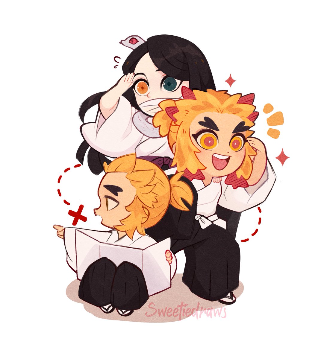 Sweetiedraws's tweet photo. cant stop thinking of Rengoku bros and Obanai bonding time 🥲

#kny #鬼滅の刃 https://t.co/ALuOUxqmXY