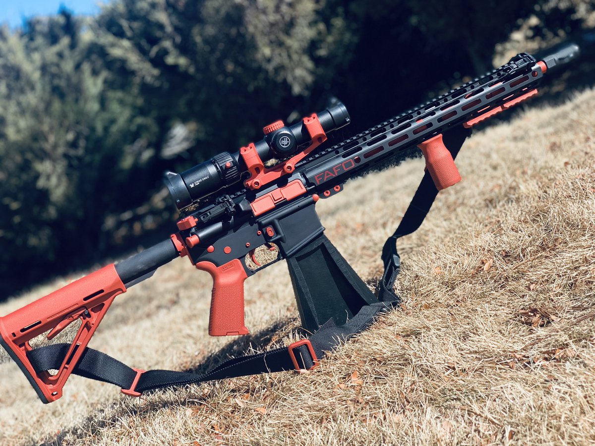 fullspectrum307's tweet photo. Full trim out in Blood Orange Cerakote! Looking beautiful in the sun ☀️ #victory #cerakote #finishstrong #casper #wyoming #phoenix #arizona https://t.co/81OYDF7P3k