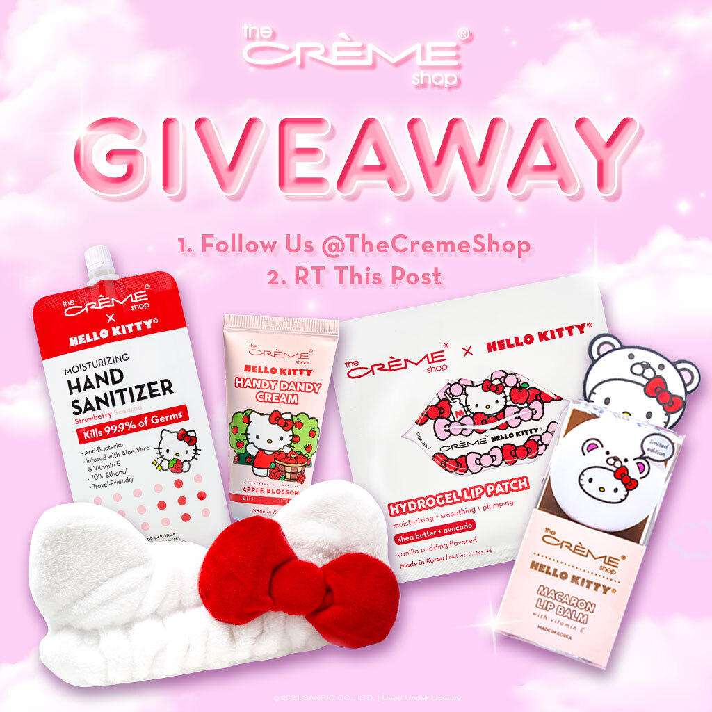 another #hellokitty giveaway? yes please. ✨ how to enter: 1. FOLLOW US @thecremeshop 2. RETWEET this post we will DM the winner next wednesday! share this post daily for more entries. explore more goodies here: thecremeshop.com - #TCSgiveaway #kbeauty #skincare