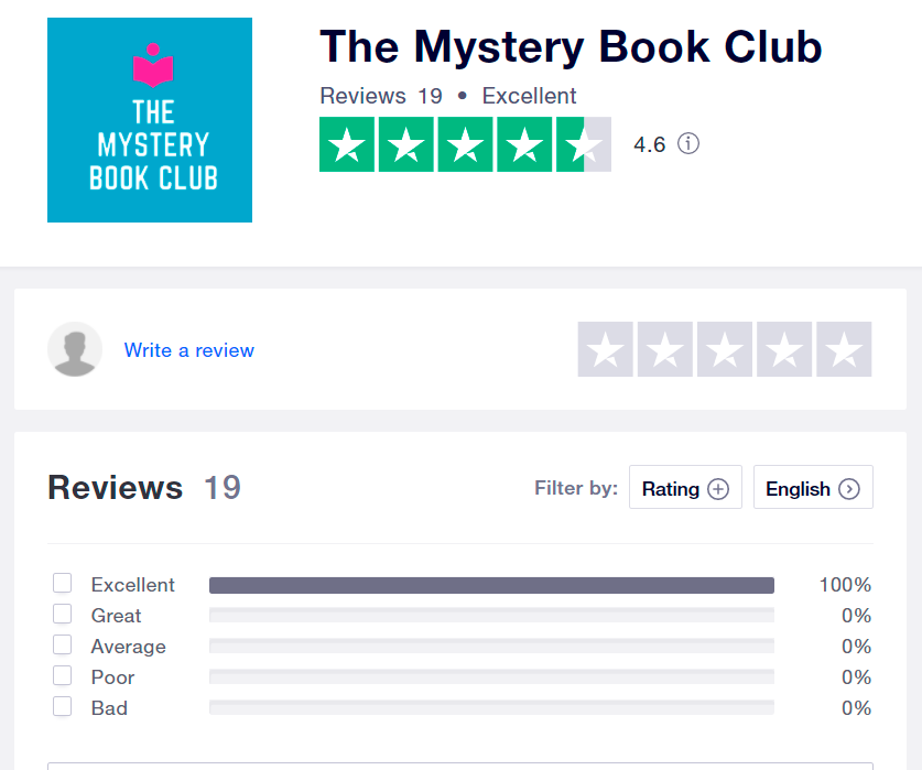 Thanks to all our members for the very kind reviews.

themysterybookclub.co.uk