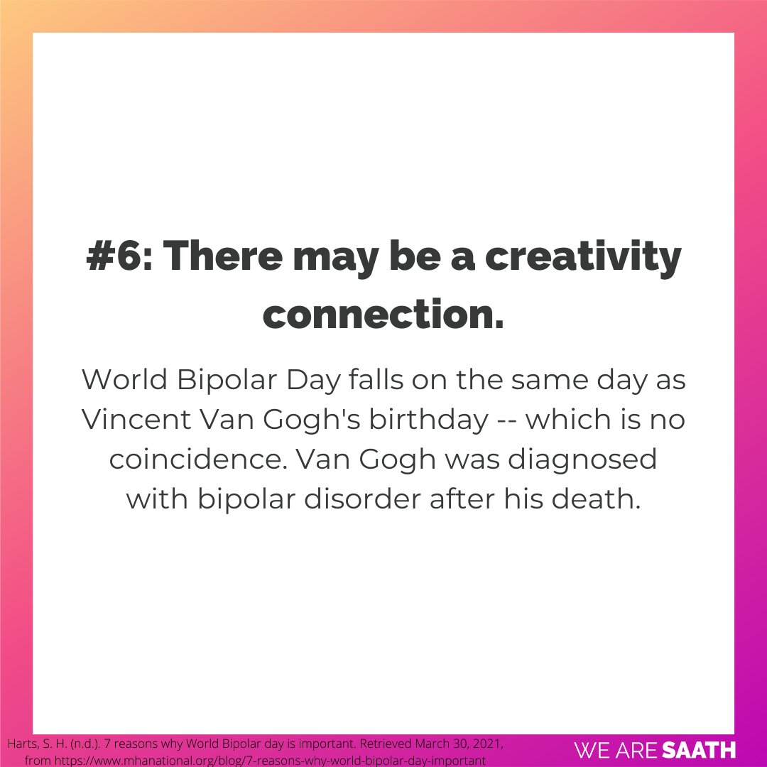 wearesaath's tweet photo. Ways to show support:
* Share information about bipolar disorder on social media.
* Attend events or listen to informational videos to educate yourself and your loved ones on bipolar disorder.
* Share what you have learned with the hashtag #WorldBipolarDay #mentalhealth https://t.co/unQUkZZVDy